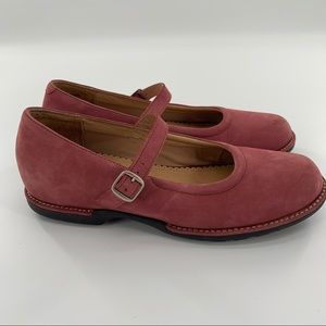 Lands' End Pink Suede Mary Janes